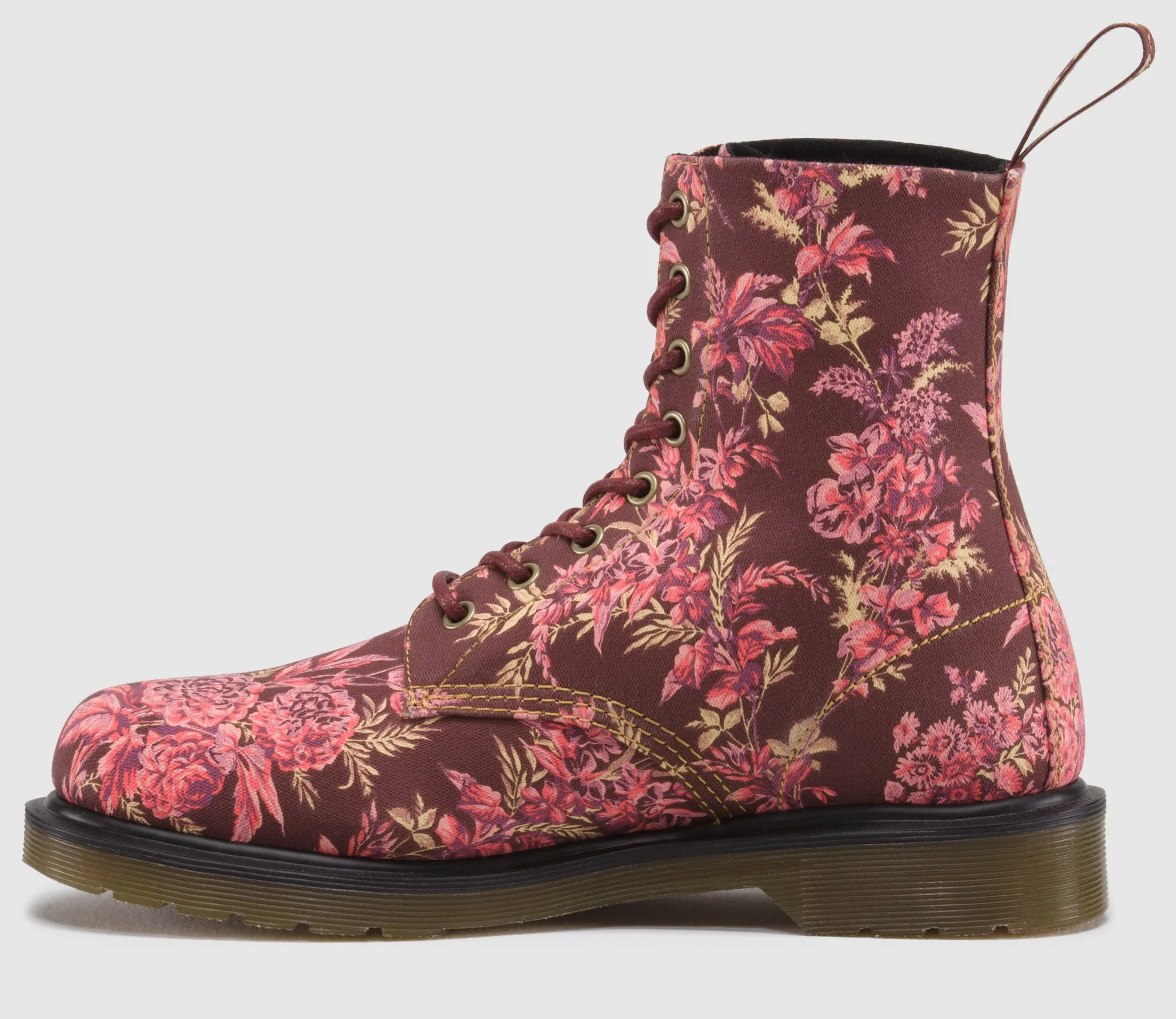 1460 Beckett Cherry Red Jouy Floral Canvas Boot