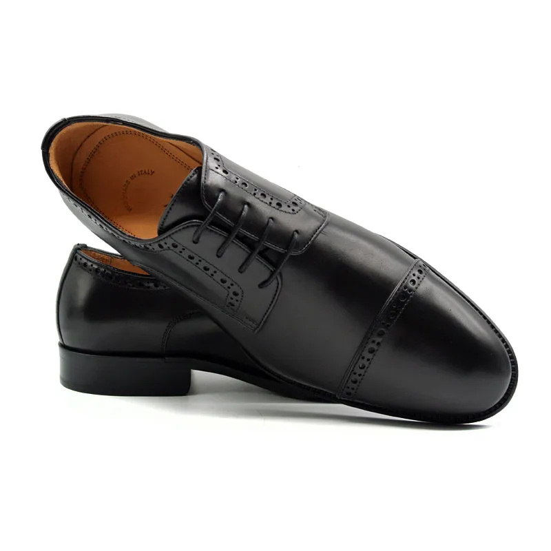 25-530-BLK GIOVANNI Italian Calfskin Lace Up, Black