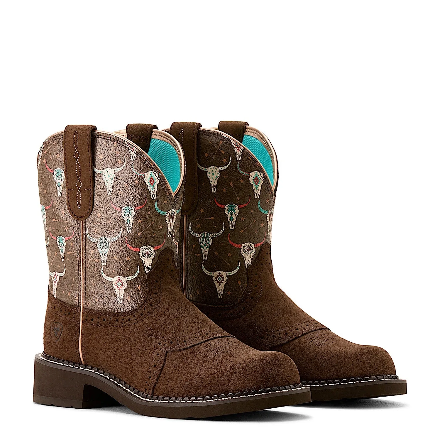 Ariat Women's Fatbaby Heritage Boot - Farrah Barley/Boho Skull Print