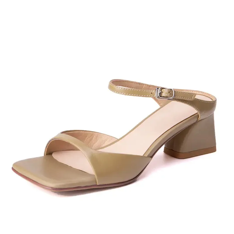 Arlette Brown Flat Mule Sandals