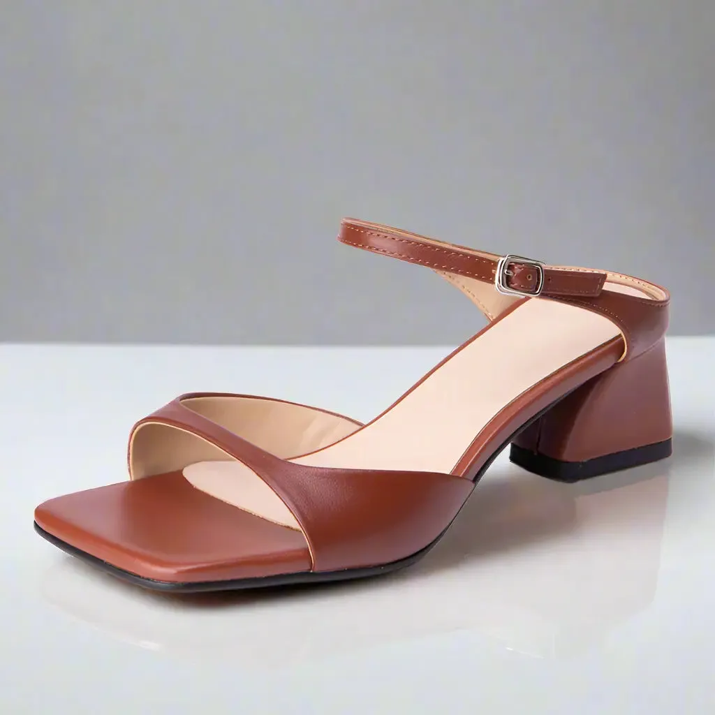 Arlette Brown Flat Mule Sandals