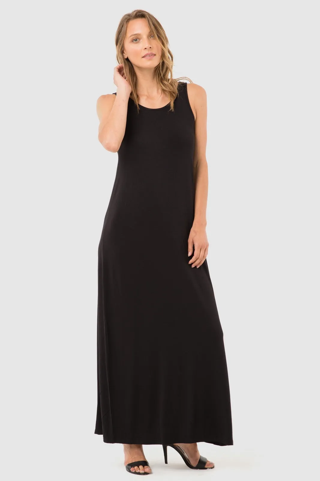 Bamboo Maxi Dress - Black