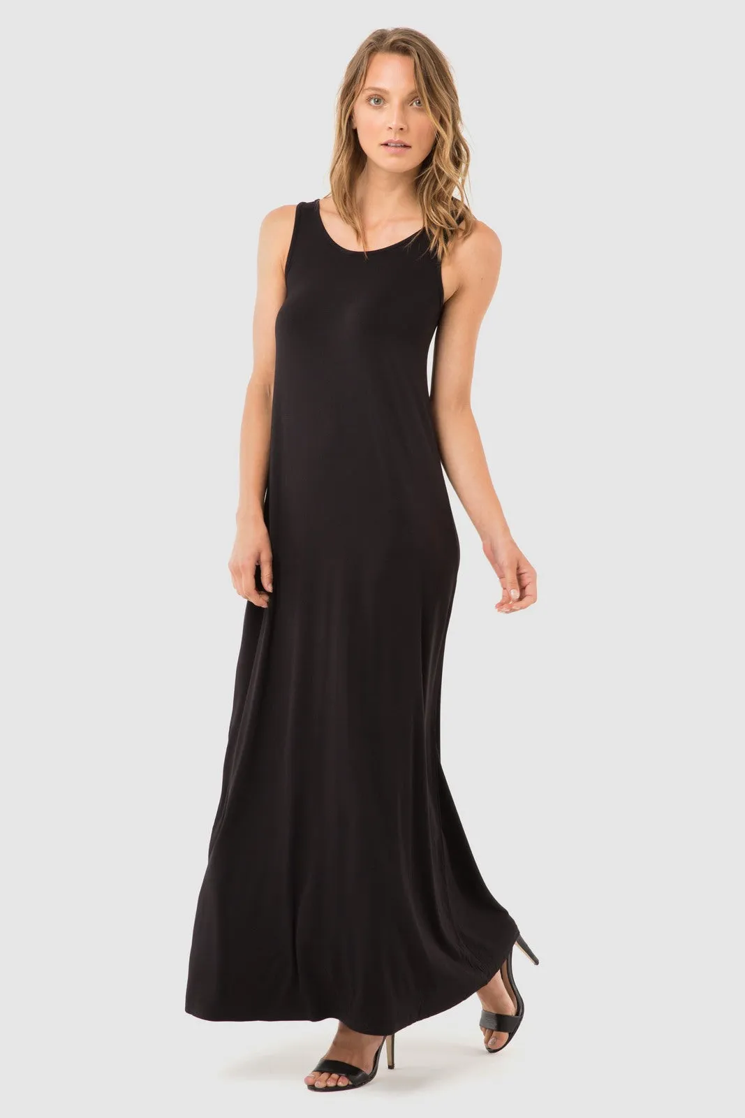 Bamboo Maxi Dress - Black