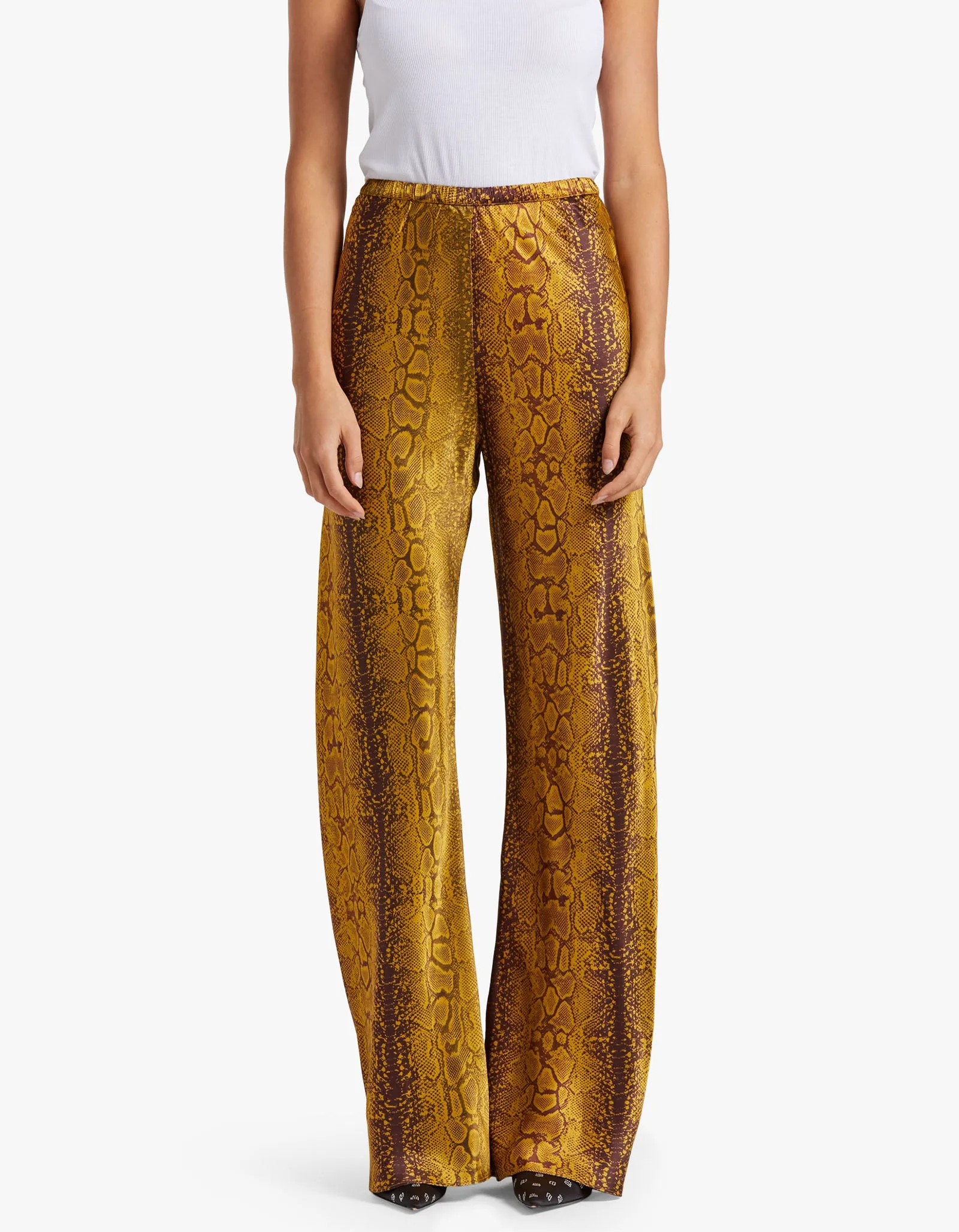 Bias Cut Pants - Snake Skin