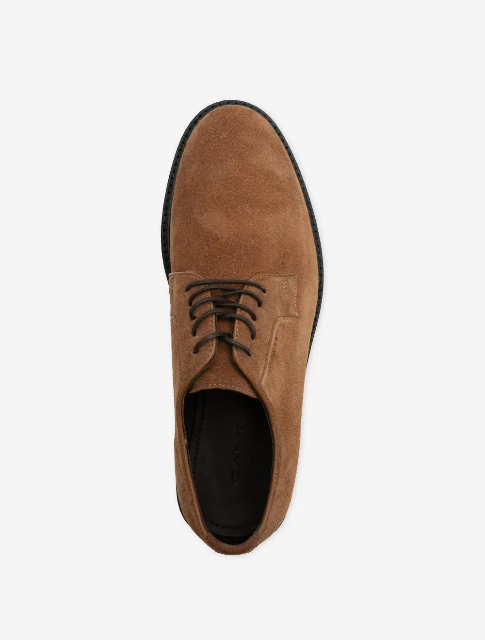 Bidford Suede Low Lace Shoe-Cognac