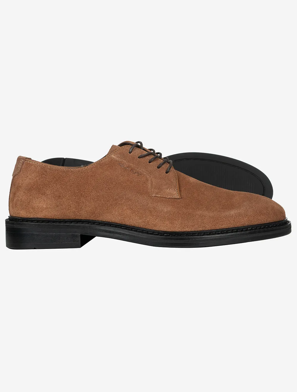 Bidford Suede Low Lace Shoe-Cognac