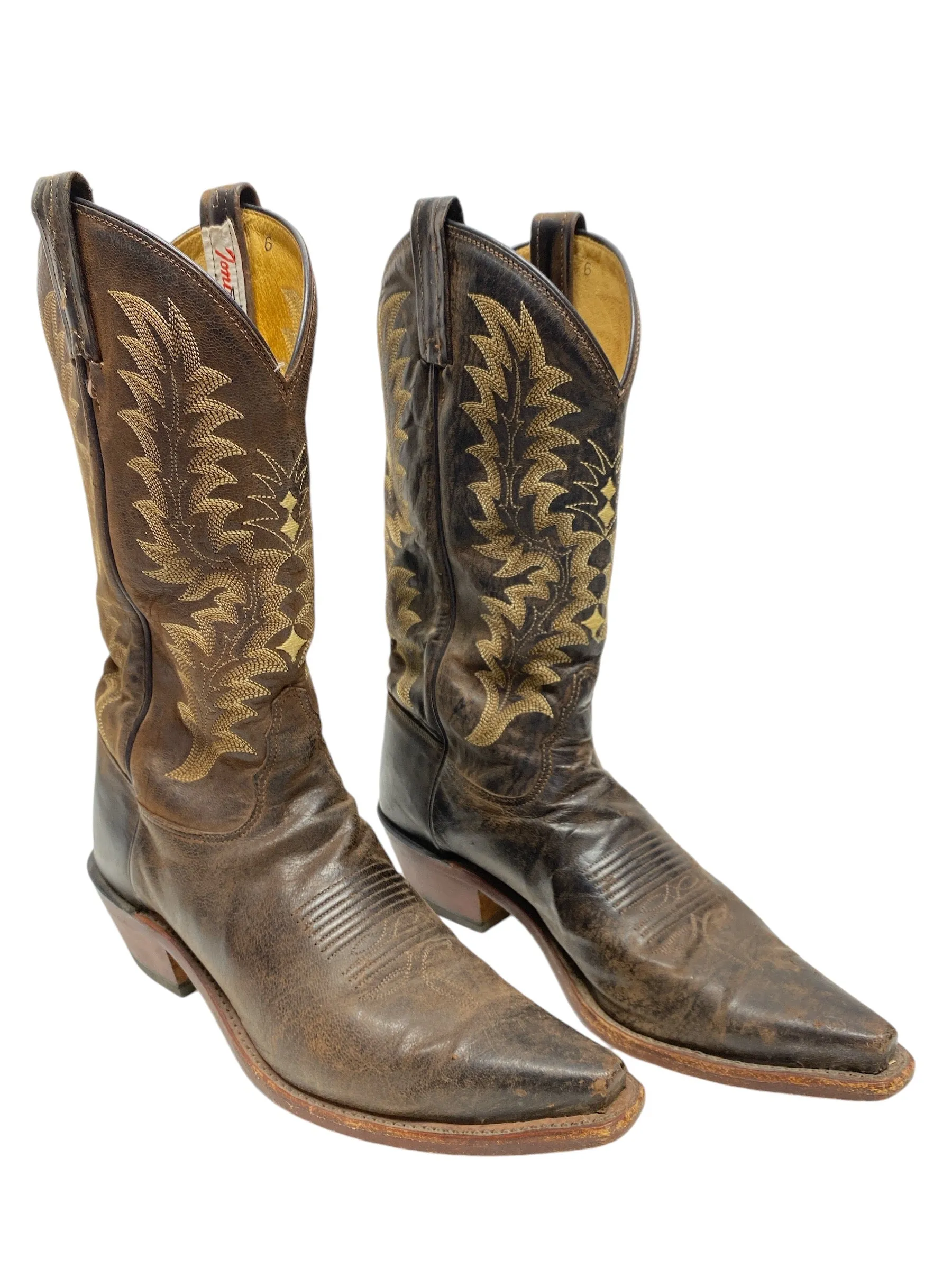 Boots Western By Tony Lama In Brown & Cream, Size: 9