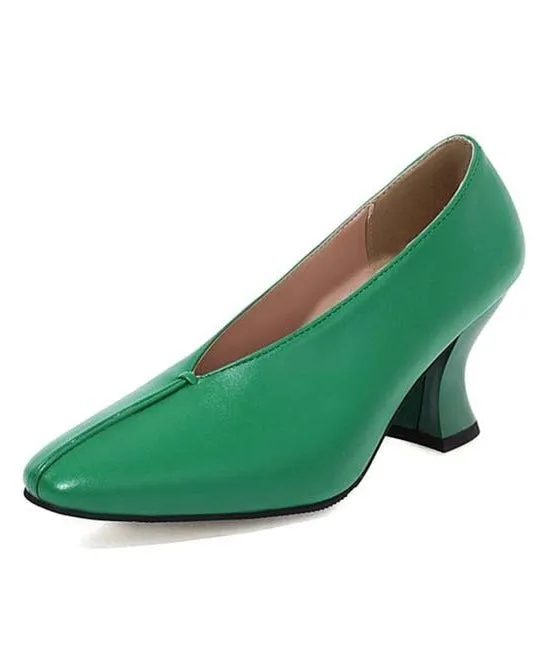 Butiti Women's Green Flare-Heel Pump