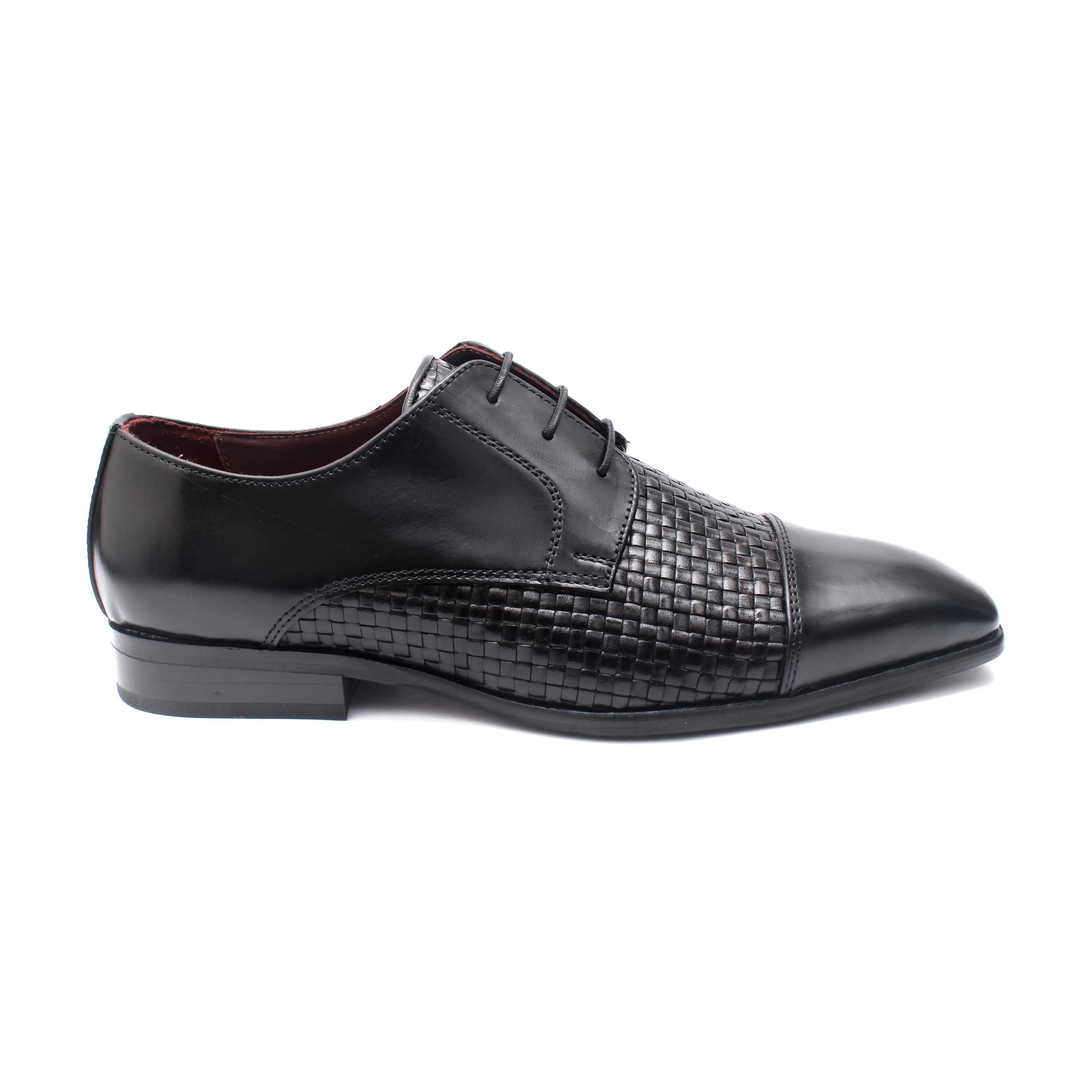 Captoe Woven Vamp Derby Black