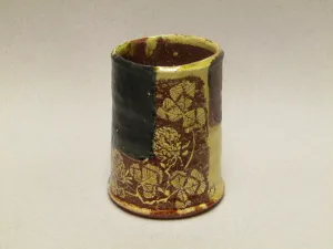 Ceramic Cylinder Pot with Sgraffito by Mary Johnson.