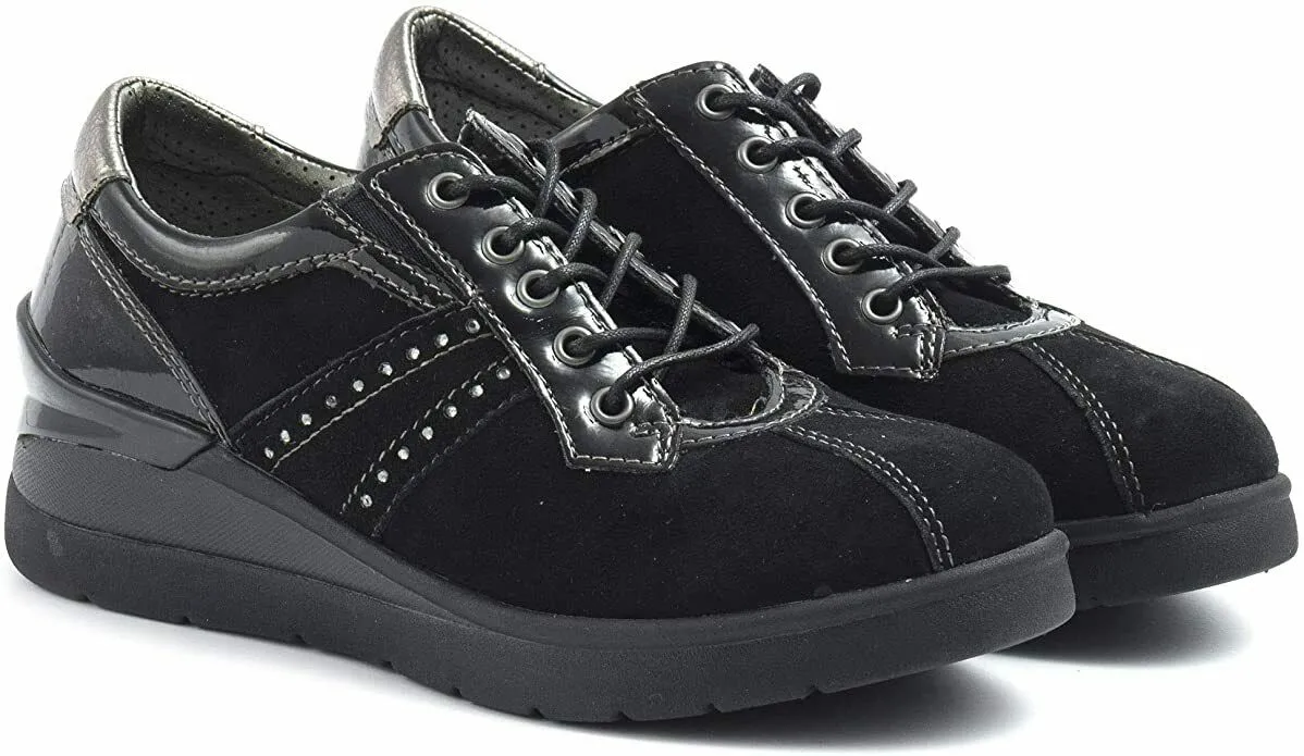 Cinzia Soft - Art. MVA19061- Sneakers Donna-  Colore nero-Materiale scamosciato