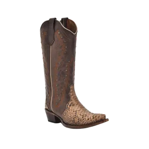 Corral Women's Western Python Studs Chocolate Brown Boots