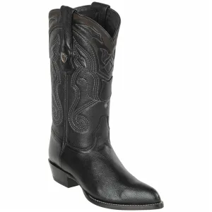 Deer Leather Black Western Boots