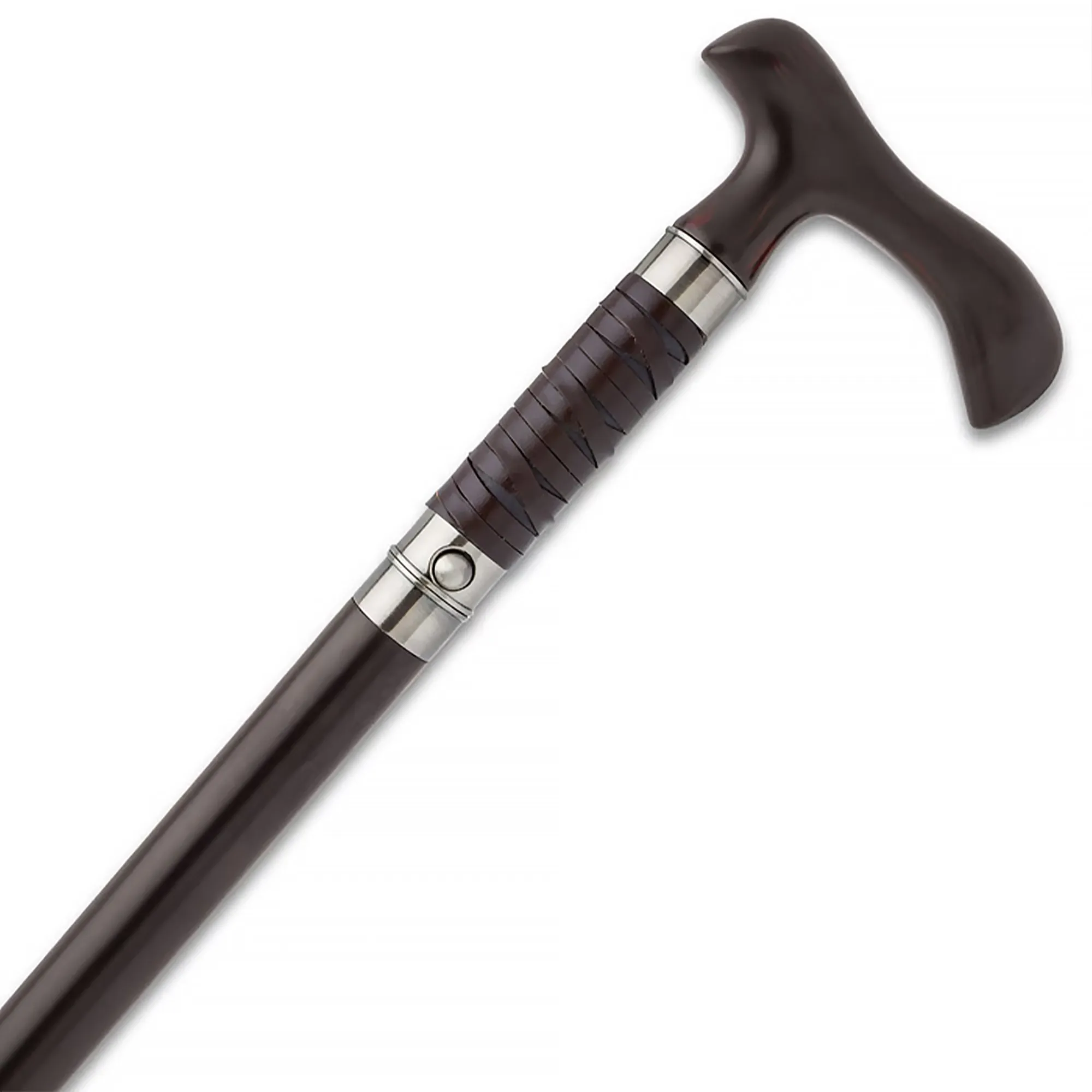 Derby Sword Cane: Forged 1045 Carbon Steel, Leather Grip