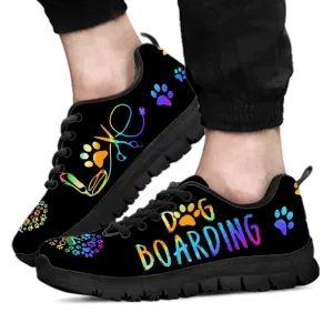 Dog Boarding Love Heart Sneakers Shoes, Dog Print Shoes, Best Running Shoes, Unique Gifts For Dog Lovers