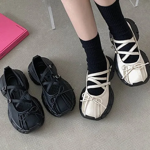 Front Bow Bubble Platform Grunge Sandals