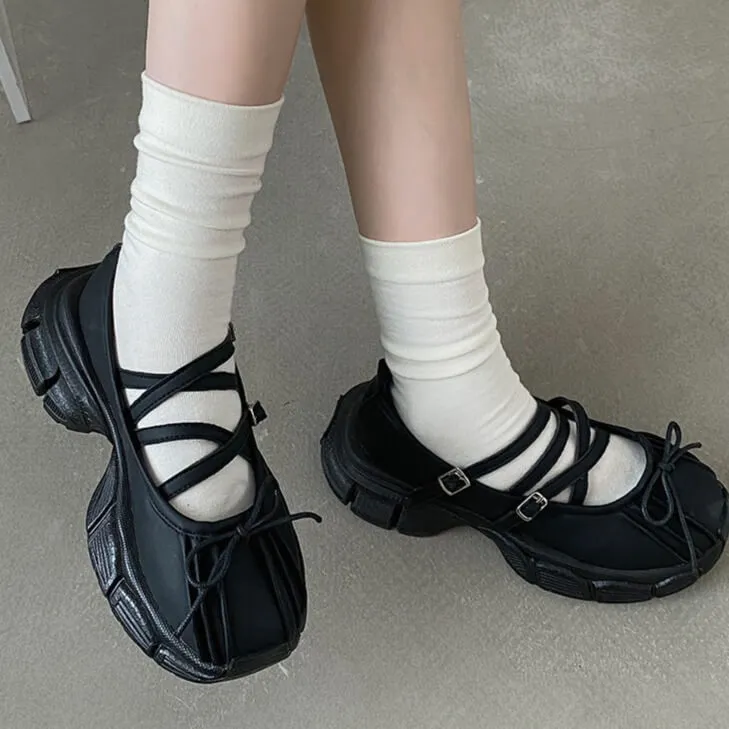 Front Bow Bubble Platform Grunge Sandals