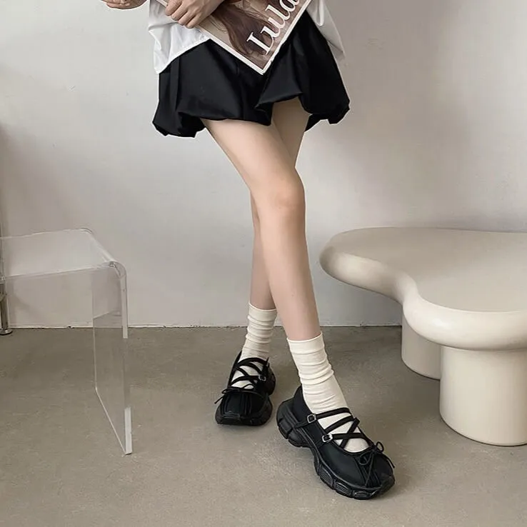 Front Bow Bubble Platform Grunge Sandals