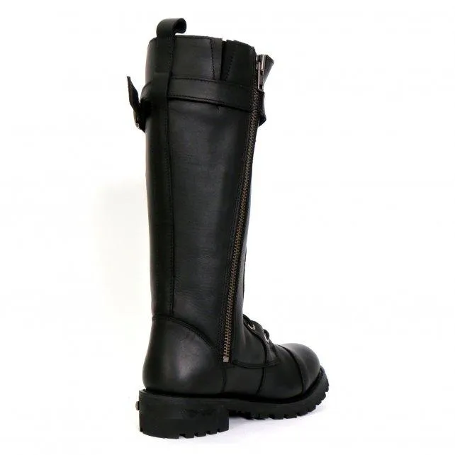 Hot Leathers BTL1005 Ladies 14-inch Black Knee-High Leather Boots with Side Zipper Entry