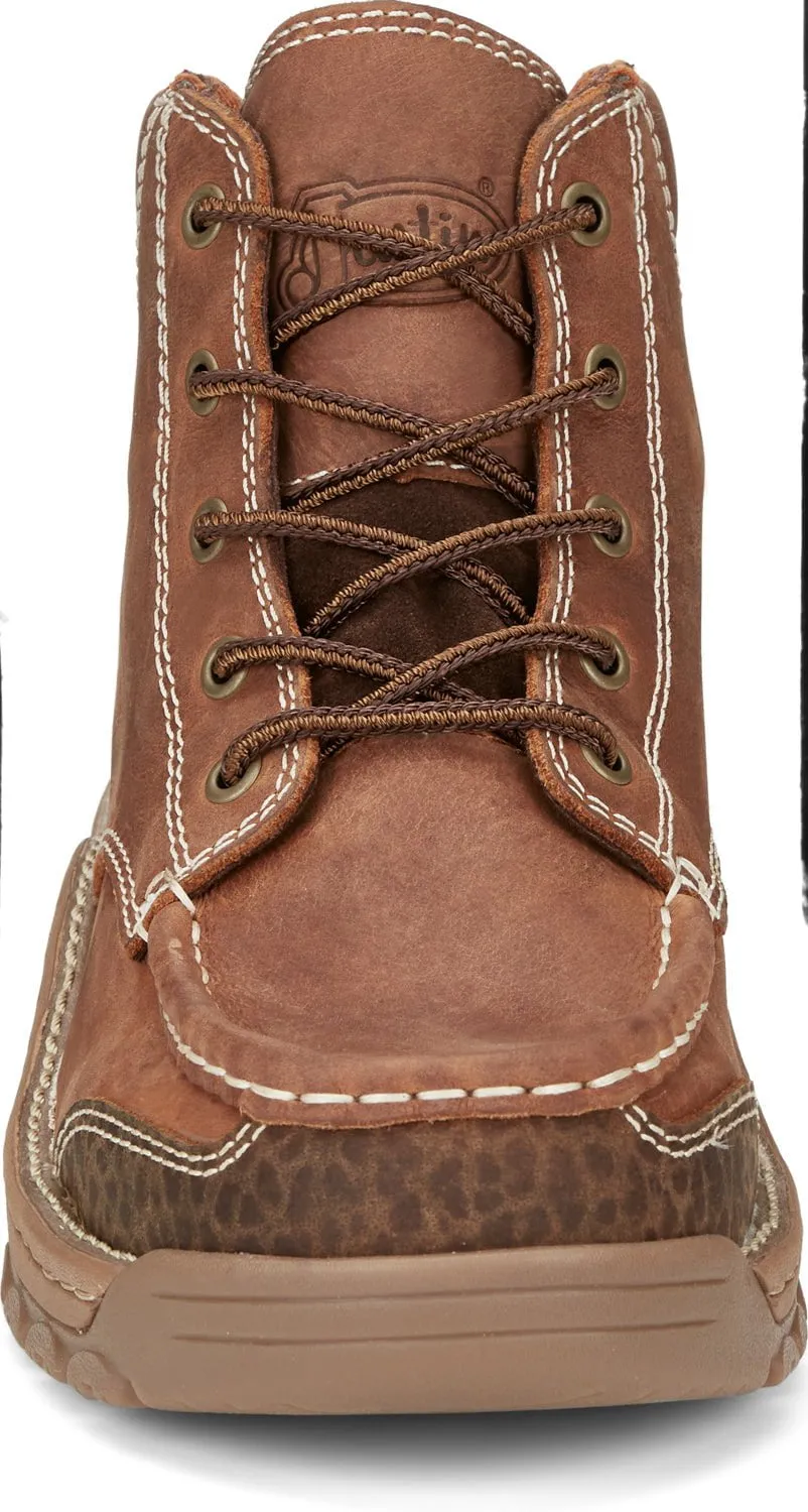 Justin 5in WP EH Mens Barley Brown Corbett Leather Work Boots