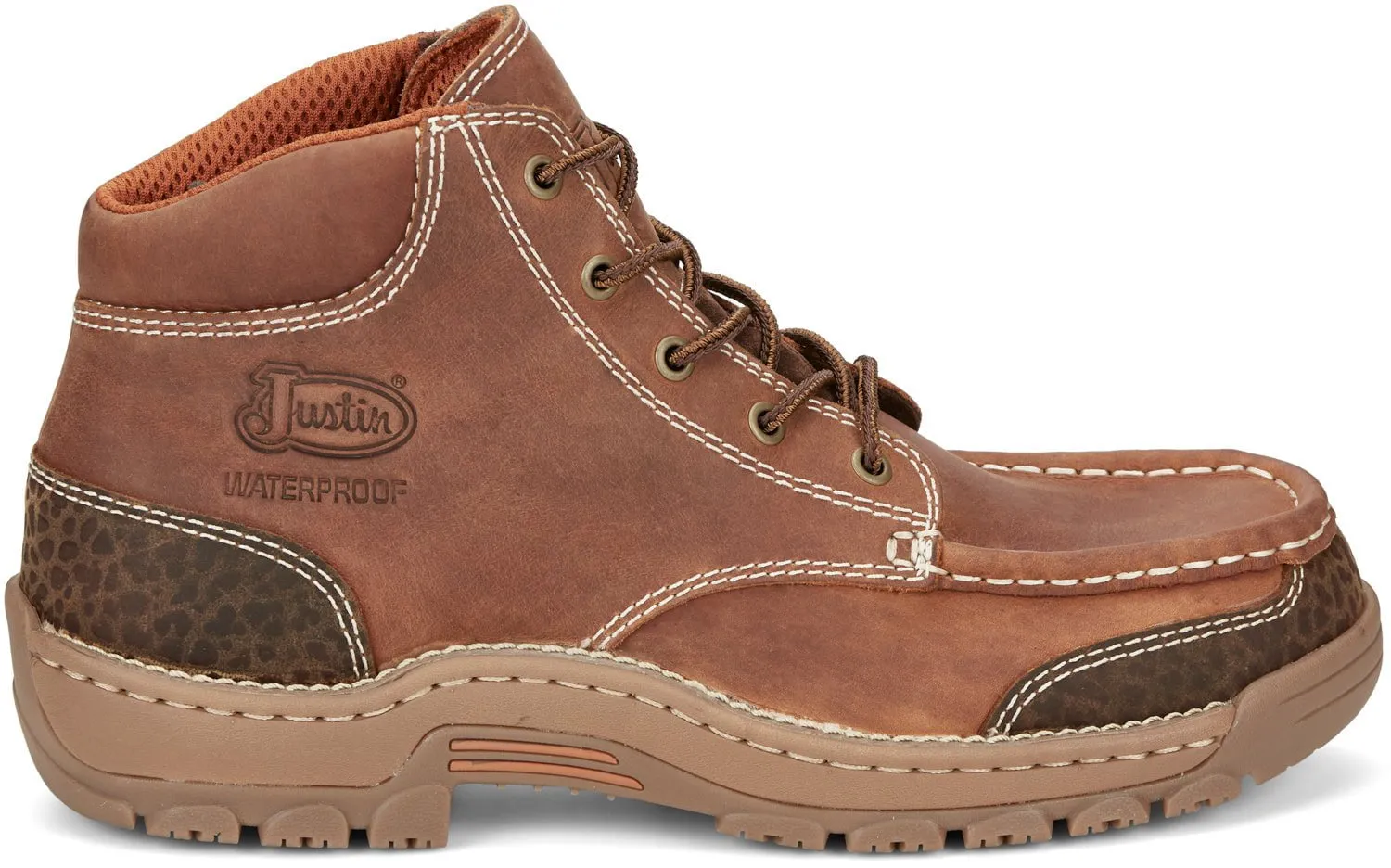 Justin 5in WP EH Mens Barley Brown Corbett Leather Work Boots