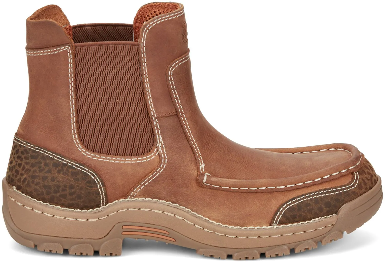 Justin 6in EH Mocc Mens Barley Brown Channing Leather Work Boots