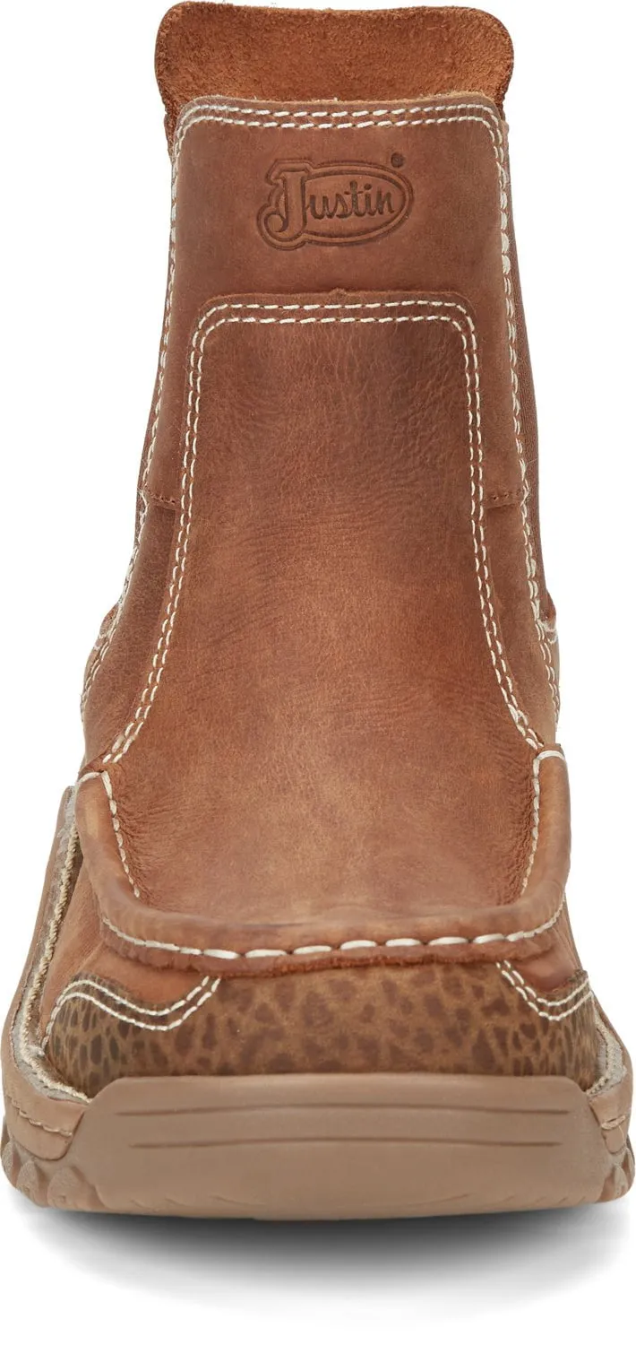 Justin 6in EH Mocc Mens Barley Brown Channing Leather Work Boots