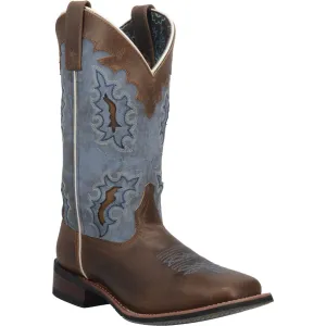 Laredo Womens Isla Cowboy Boots Leather Tan/Blue Denim