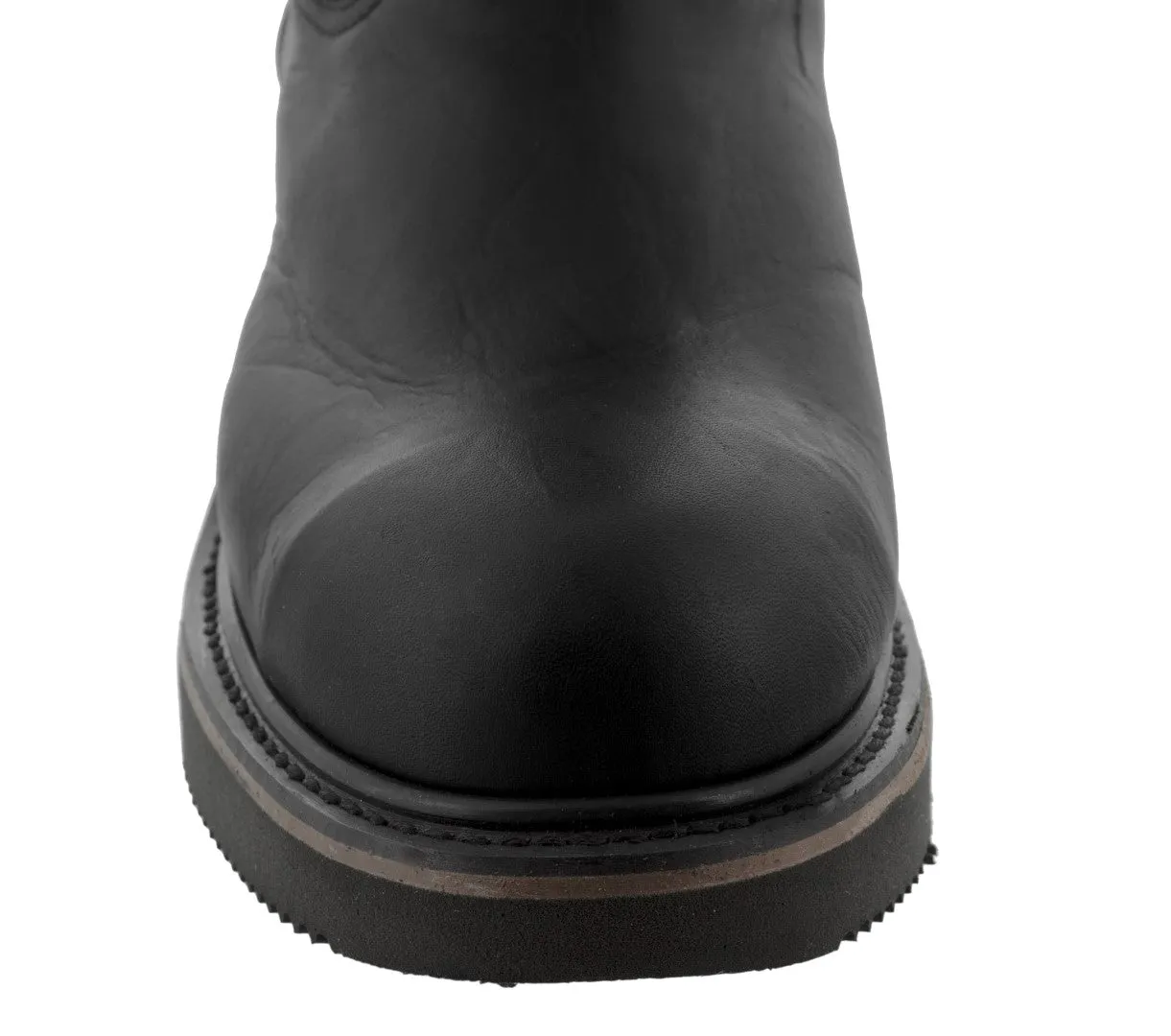 Mens S700RA Black Durable Leather Construction Steel Toe Work Boots