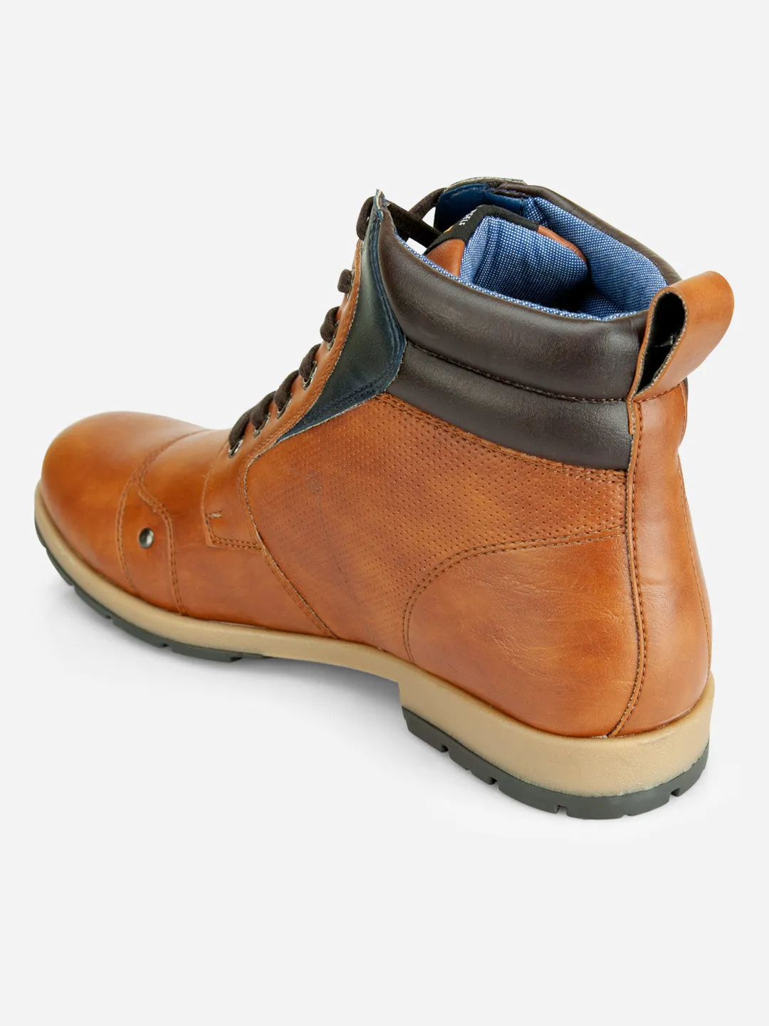 Men's Tan Round Toe High Top Boot (IX1036)