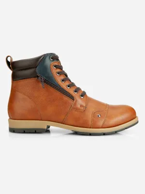 Men's Tan Round Toe High Top Boot (IX1036)