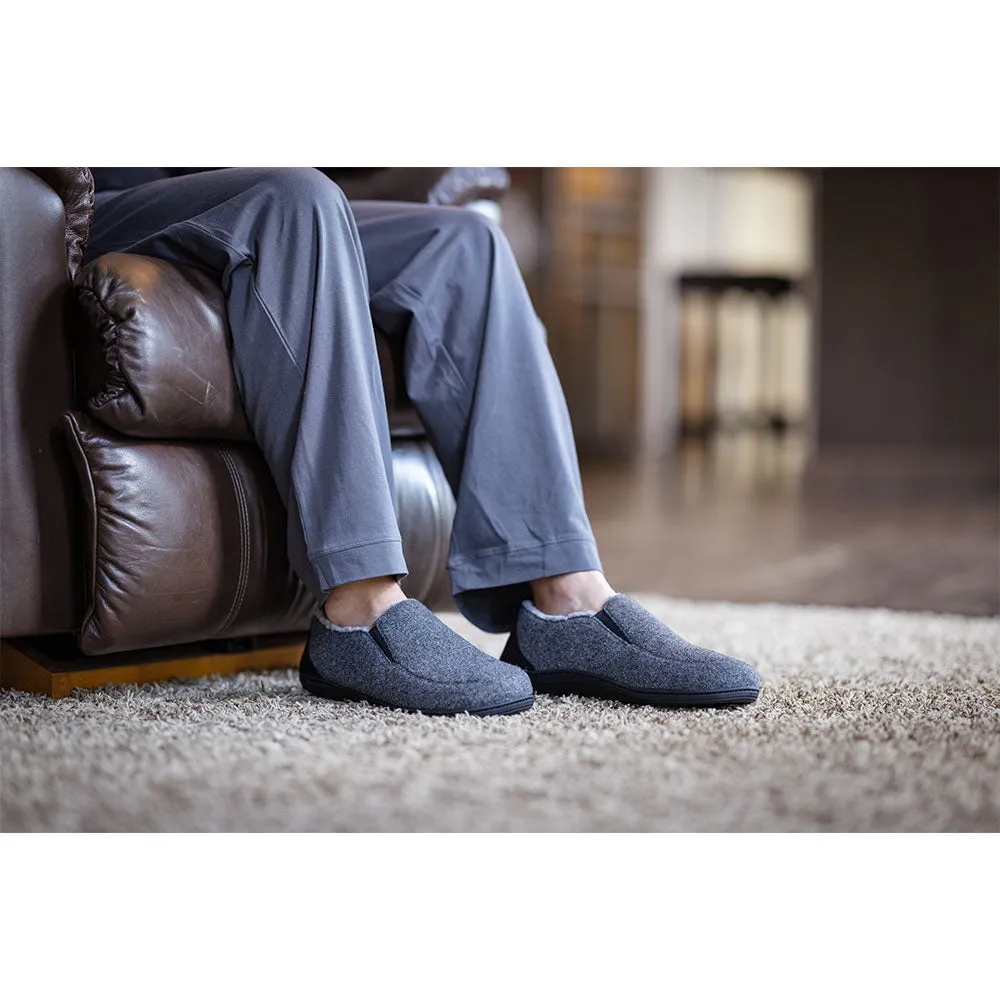 PowerStep Men's Twin-Gore Slippers | Plantar Fasciitis Arch Support Orthotic House Shoe