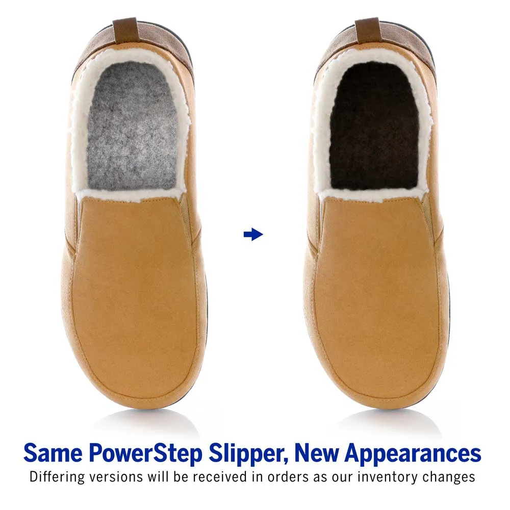 PowerStep Men's Twin-Gore Slippers | Plantar Fasciitis Arch Support Orthotic House Shoe