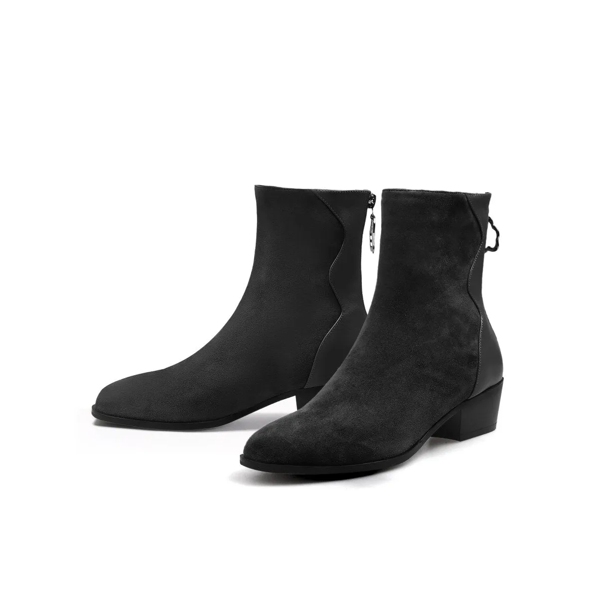 Stylish Suede Block Heel Boots