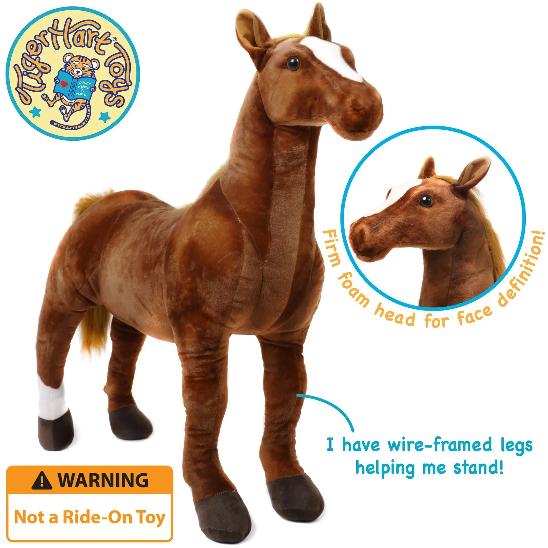 Thorsten The Thoroughbred Horse | 36 Inch Stuffed Animal Plush | By TigerHart Toys