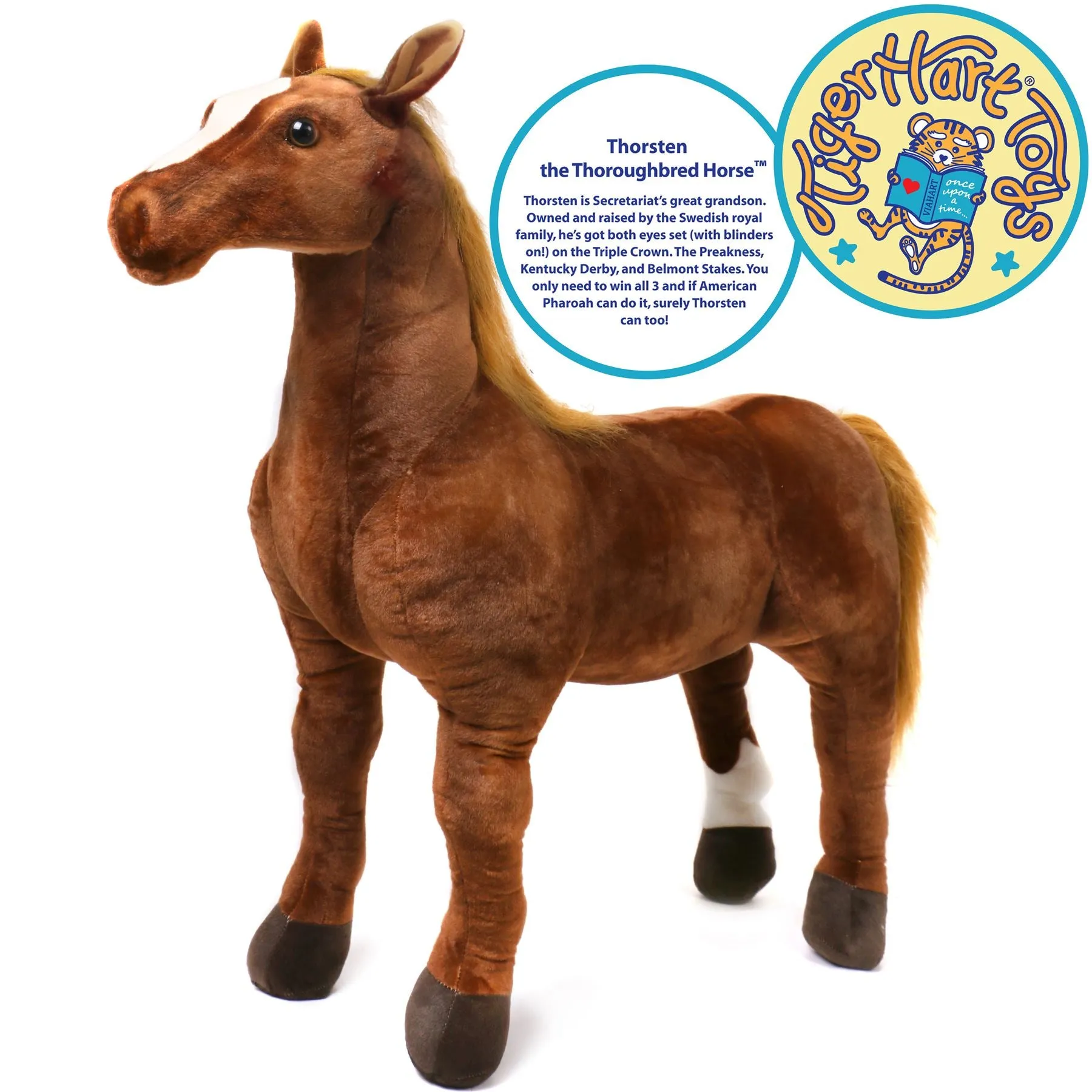 Thorsten The Thoroughbred Horse | 36 Inch Stuffed Animal Plush | By TigerHart Toys