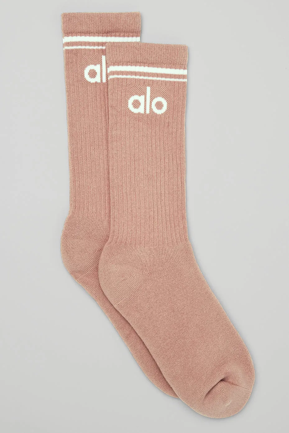 Unisex Throwback Sock - Soft Clay/White