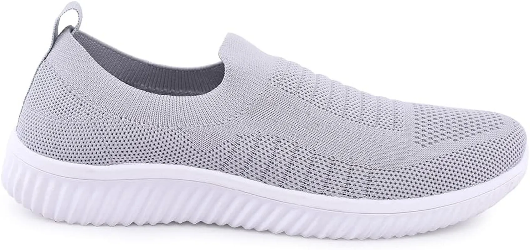 Womens Walking Shoes - Casual Slip on Sneakers Breathable Knit Flat Walking Sock Shoes Sneakers for Women